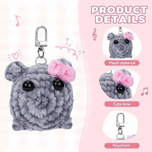 Load image into Gallery viewer, Cute Sad Crochet Hamster Keyring