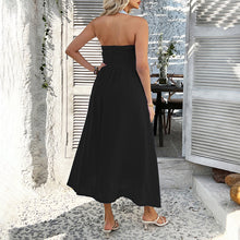 Load image into Gallery viewer, Solid Color Halter Neck Maxi Dress
