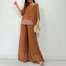 Load image into Gallery viewer, Summer Chiffon Sequined Casual Suit For Women