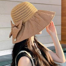 Load image into Gallery viewer, Can Store Bow Shaped Sunshade Hat