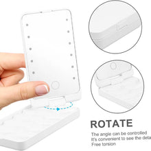 Load image into Gallery viewer, Travel Makeup Brush Set With LED Light Mirror