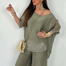 Load image into Gallery viewer, Summer Chiffon Sequined Casual Suit For Women