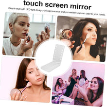 Load image into Gallery viewer, Travel Makeup Brush Set With LED Light Mirror