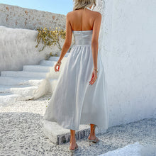 Load image into Gallery viewer, Solid Color Halter Neck Maxi Dress