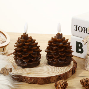 Flammeløse Pinecone stearinlys