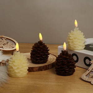 Flammeløse Pinecone stearinlys