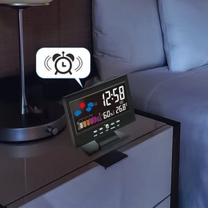 Digital LED Temperature Humidity Monitor Alarm Clock