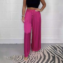 Load image into Gallery viewer, Casual Satin Lace-up Elastic Waist Trousers