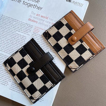 Load image into Gallery viewer, Women&#39;s Colorblock Plaid Pattern Compact Wallet