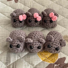Load image into Gallery viewer, Cute Sad Crochet Hamster Keyring