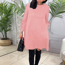 Load image into Gallery viewer, Knee-Length Dress With Long Sleeves