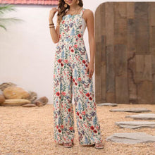 Load image into Gallery viewer, Floral Button Wide Leg Jumpsuit