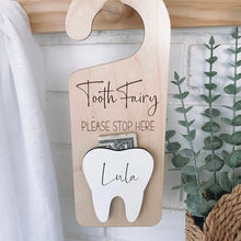 Load image into Gallery viewer, Wooden Tooth Fairy Door Hanger