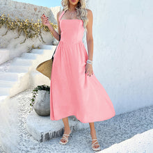 Load image into Gallery viewer, Solid Color Halter Neck Maxi Dress