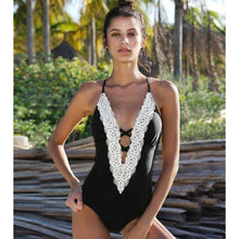 Load image into Gallery viewer, Ladies Vintage Lace One-Piece Swimsuit