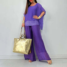 Load image into Gallery viewer, Summer Chiffon Sequined Casual Suit For Women