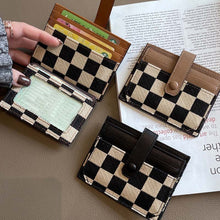 Load image into Gallery viewer, Women&#39;s Colorblock Plaid Pattern Compact Wallet