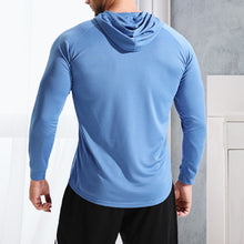 Load image into Gallery viewer, Men's Solid Long Sleeve Drawstring Hoodie Tee