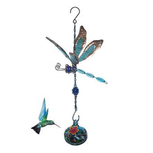 Load image into Gallery viewer, Dragonfly Wind Chimes Glass Bird Feeders