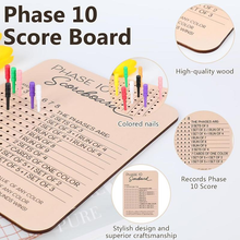 Load image into Gallery viewer, Wooden Phase 10 Score Board