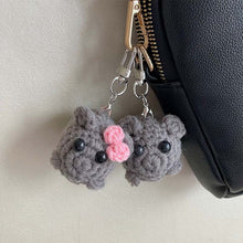 Load image into Gallery viewer, Cute Sad Crochet Hamster Keyring