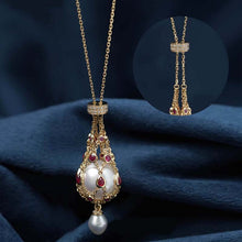 Load image into Gallery viewer, Gold chain net pearl necklace