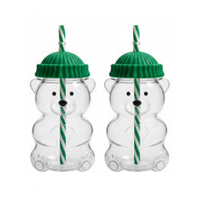 Load image into Gallery viewer, Adorable Teddy Bear Glass Straw Cup