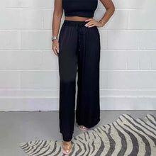 Load image into Gallery viewer, Casual Satin Lace-up Elastic Waist Trousers