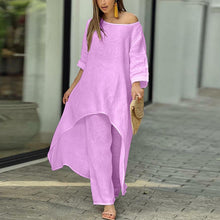 Load image into Gallery viewer, Women&#39;s Solid Color Linen Fashionable Casual Suit