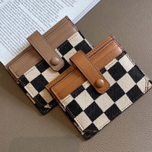 Load image into Gallery viewer, Women&#39;s Colorblock Plaid Pattern Compact Wallet