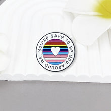 Load image into Gallery viewer, Round Rainbow Enamel Brooch