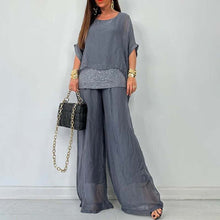 Load image into Gallery viewer, Summer Chiffon Sequined Casual Suit For Women
