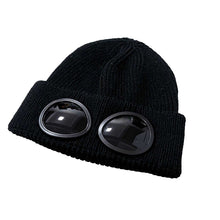 Load image into Gallery viewer, Unisex Solid Color Goggle Lens Design Beanie Hat