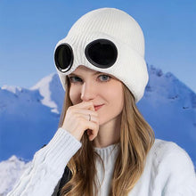 Load image into Gallery viewer, Unisex Solid Color Goggle Lens Design Beanie Hat