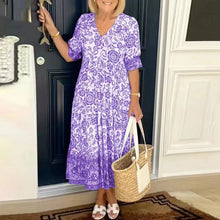 Load image into Gallery viewer, V-neck Summer Bohemian Dress