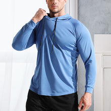 Load image into Gallery viewer, Men's Solid Long Sleeve Drawstring Hoodie Tee