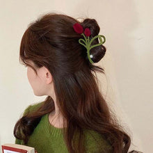 Load image into Gallery viewer, Elegant Velvet Tulip Hair Claw Clip
