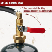 Load image into Gallery viewer, Propane Refill Adapter Hose with Gauge &amp; Control Valve