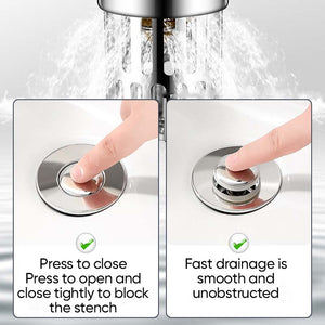 Universal 2-in-1 Bathroom Sink Stopper