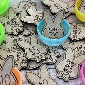 Easter Egg Stuffing Wooden Rabbit Token