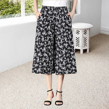 Load image into Gallery viewer, Women's High Elastic Waist Pleated Chiffon Wide Leg Culottes