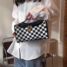 Load image into Gallery viewer, Vintage Checkerboard Pattern Makeup Bag