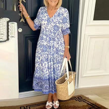 Load image into Gallery viewer, V-neck Summer Bohemian Dress
