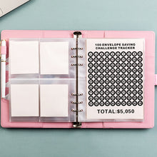 Load image into Gallery viewer, 100 Envelope Saving Challenge Binder with Lock