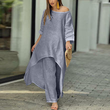 Load image into Gallery viewer, Women&#39;s Solid Color Linen Fashionable Casual Suit