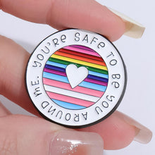 Load image into Gallery viewer, Round Rainbow Enamel Brooch