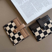 Load image into Gallery viewer, Women&#39;s Colorblock Plaid Pattern Compact Wallet