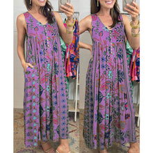 Load image into Gallery viewer, Vintage Floral Print Loose Sleeveless Jumpsuit