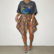 Load image into Gallery viewer, Women's Plaid Print Asymmetrical Hem Skirt
