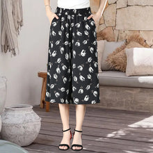 Load image into Gallery viewer, Women's High Elastic Waist Pleated Chiffon Wide Leg Culottes